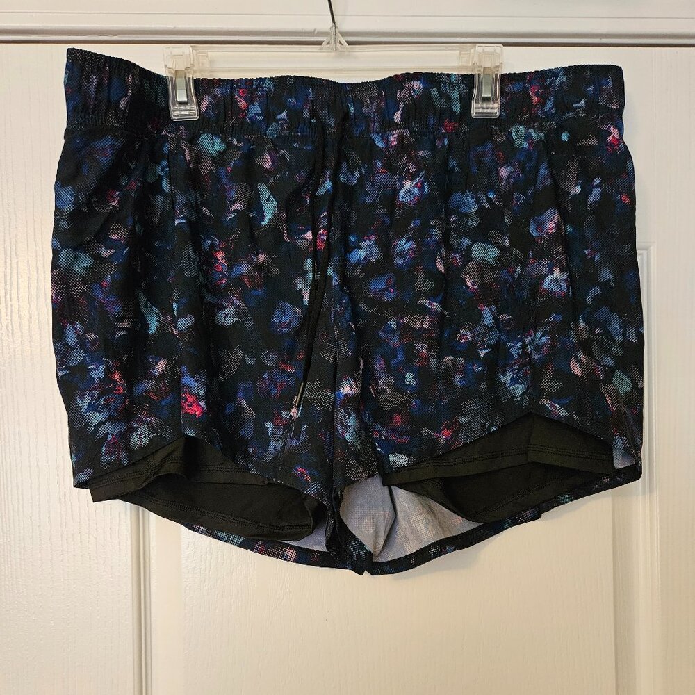 Avia Womens 3XL (22) Breathable Running Shorts with Bike Linder Floral Black
